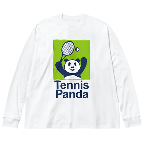 パンダ・テニス・TENNIS・アイテム・デザイン・ラケット・ガット・イラスト・スポーツ・Tシャツ・サーブ・かっこいい・かわいい・選手・画像・ボール・王子・絵・オリジナル（C） Big Long Sleeve T-Shirt