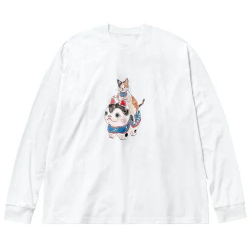 爆走！犬張子にゃんこ ビッグシルエットロングスリーブTシャツ