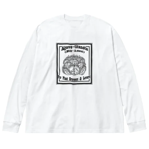 【Agave titanota/oteroi】前面・黒柄 ビッグシルエットロングスリーブTシャツ