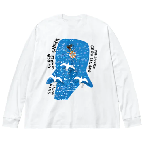 セブの海を泳ぐジンベエザメ ビッグシルエットロングスリーブTシャツ