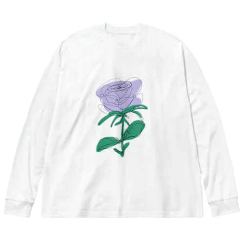 my ROSE パープル Big Long Sleeve T-Shirt