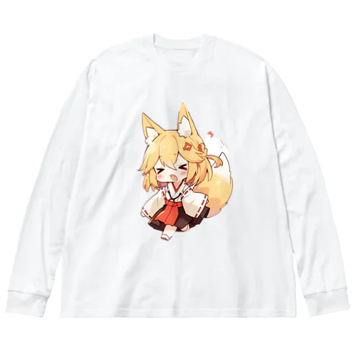 ミコン (Mikon) ver.4　狐の神様、きつね、キツネ ビッグシルエットロングスリーブTシャツ