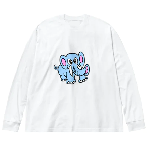 0001・青いぞうさん（じゅうにブランド） Big Long Sleeve T-Shirt