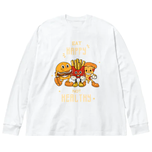 EAT HAPPY ビッグシルエットロングスリーブTシャツ