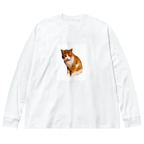 実家猫何も考えていない顔 ビッグシルエットロングスリーブTシャツ