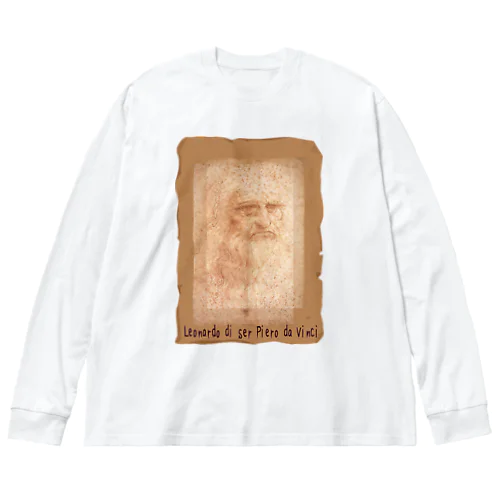 レオナルド・ダ・ヴィンチ　絵画アートシリーズ　自画像 Big Long Sleeve T-Shirt