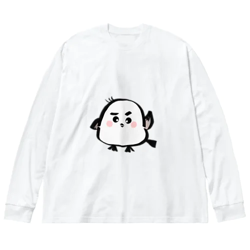 手をあげるシマエナガくん Big Long Sleeve T-Shirt