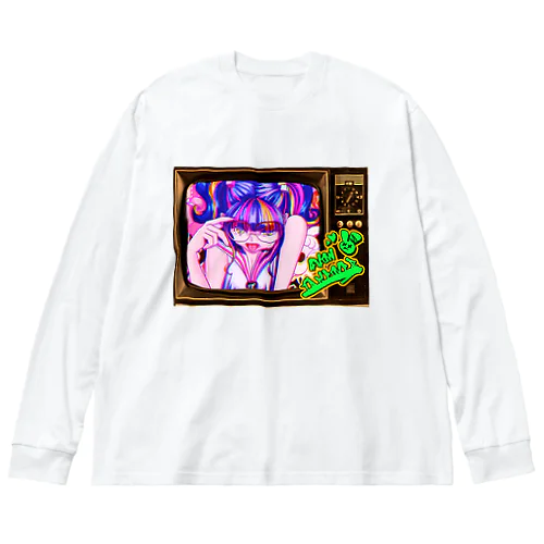 【昭和ヤンキー少女】レトロTV Ver. ビッグシルエットロングスリーブTシャツ