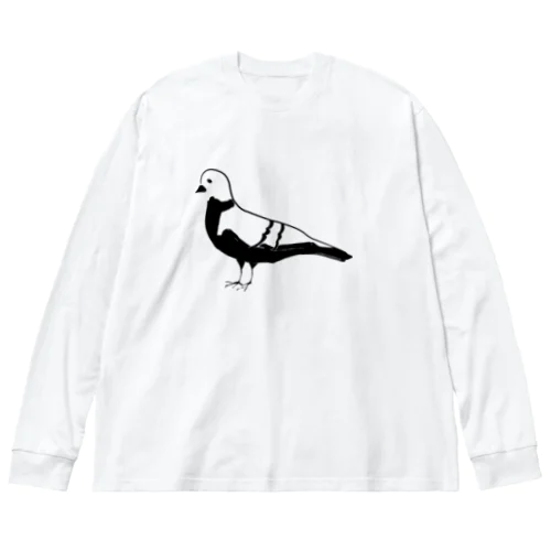 鳩のシルエット Big Long Sleeve T-Shirt