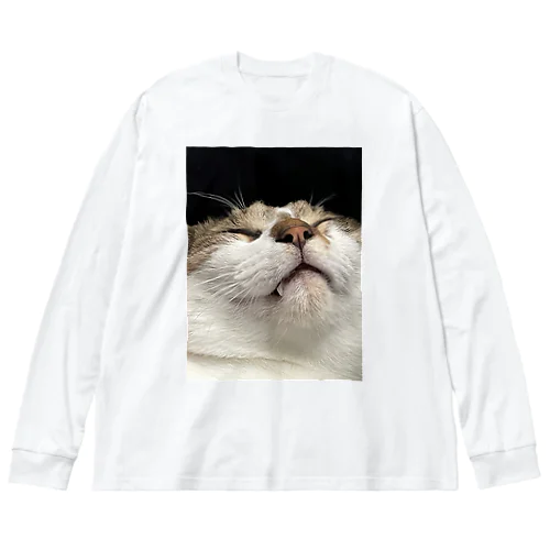 愛猫フレッド寝顔グッズ ビッグシルエットロングスリーブTシャツ