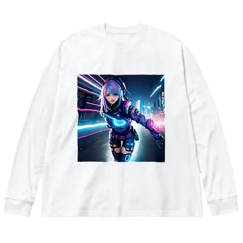 サイバーパンク美女 Big Long Sleeve T-Shirt