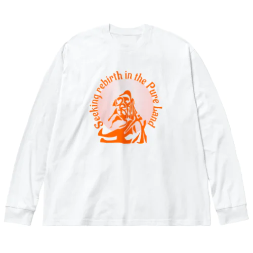 欣求浄土h.t.（橙） ビッグシルエットロングスリーブTシャツ