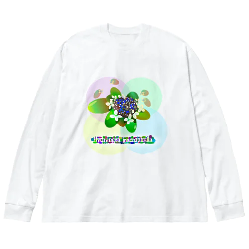 〇絵『額紫陽花h.t.』 ビッグシルエットロングスリーブTシャツ