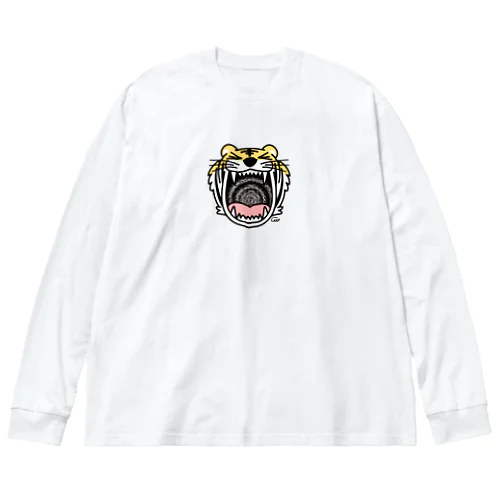 トラちゃん咆哮　Gaaaaaa ちいさめ ビッグシルエットロングスリーブTシャツ