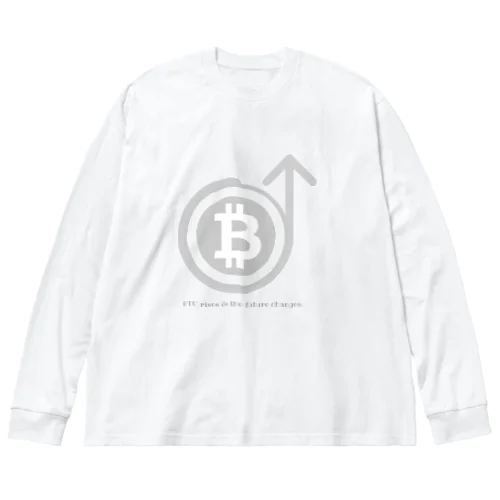 急上昇ビットコインシリーズ（灰ロゴ） ビッグシルエットロングスリーブTシャツ