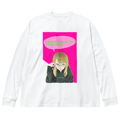 【メガネガール】 Big Long Sleeve T-Shirt