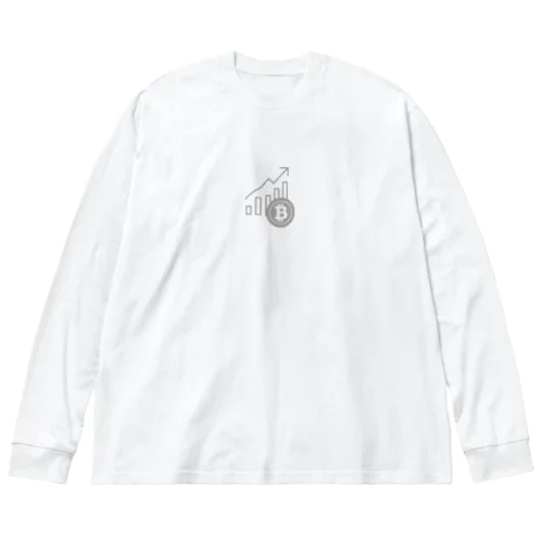 急上昇ビットコインシリーズVer.2（灰ロゴ） Big Long Sleeve T-Shirt
