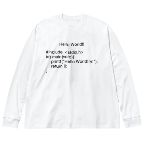 Hello, World!!-C言語- ビッグシルエットロングスリーブTシャツ