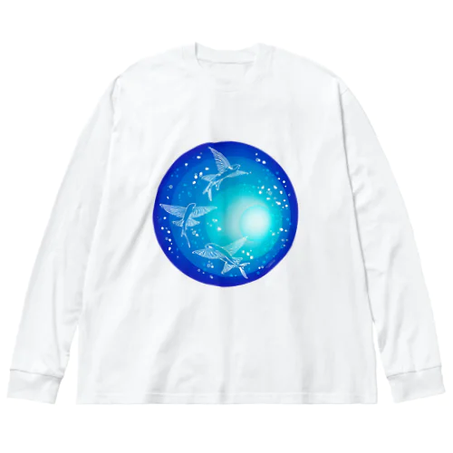 キラキラトビウオ 루즈핏 롱 슬리브 티셔츠