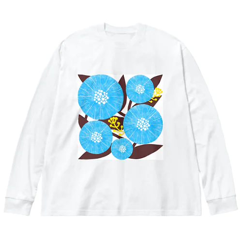 花模様１ ビッグシルエットロングスリーブTシャツ