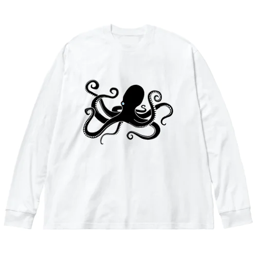 大胆な黒たこアート Big Long Sleeve T-Shirt