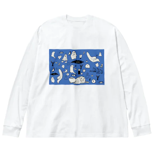 おばけパーティ(まえだけ) ビッグシルエットロングスリーブTシャツ