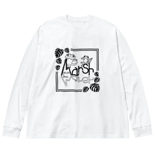 Ｍａｒｓｈロゴ黒線画 Big Long Sleeve T-Shirt