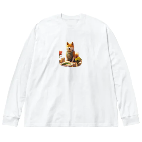 柴犬の花屋v2 ビッグシルエットロングスリーブTシャツ