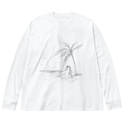 夏のペンギン　サマーバケーション ビッグシルエットロングスリーブTシャツ