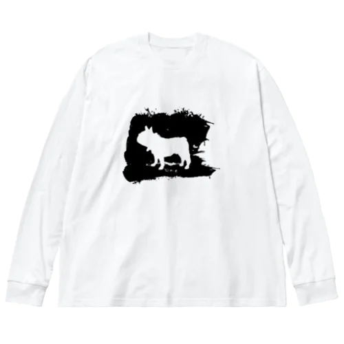 墨絵のフレンチブルドッグ Big Long Sleeve T-Shirt