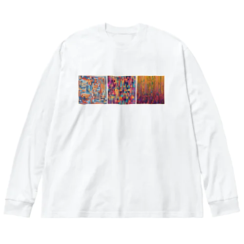 モザイクアート ビッグシルエットロングスリーブTシャツ