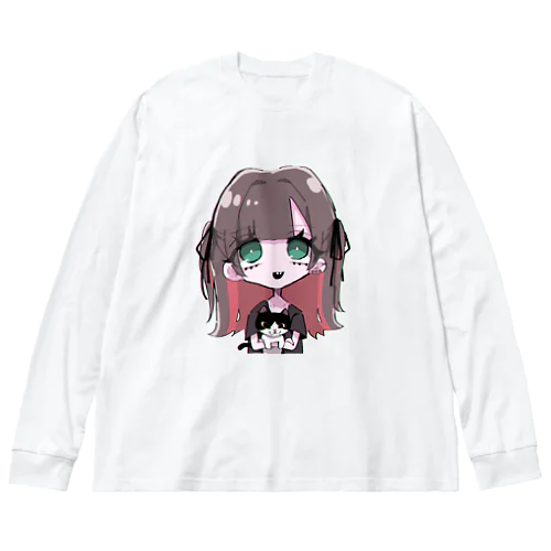 女の子と猫 Big Long Sleeve T-Shirt