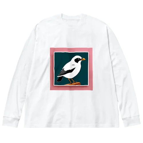 エレガントな鳥 ビッグシルエットロングスリーブTシャツ