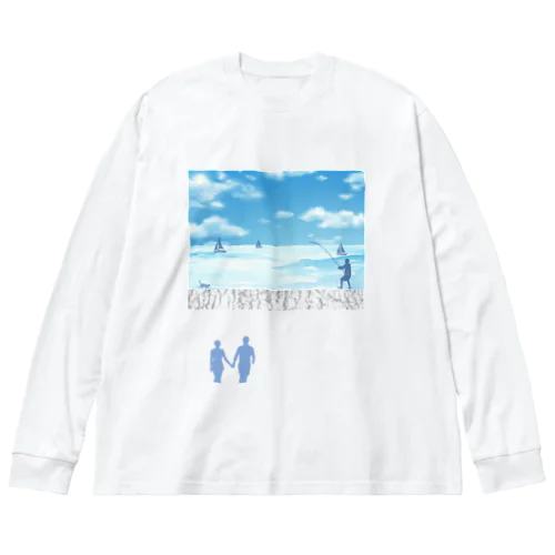 日本の夏の風景 ビッグシルエットロングスリーブTシャツ