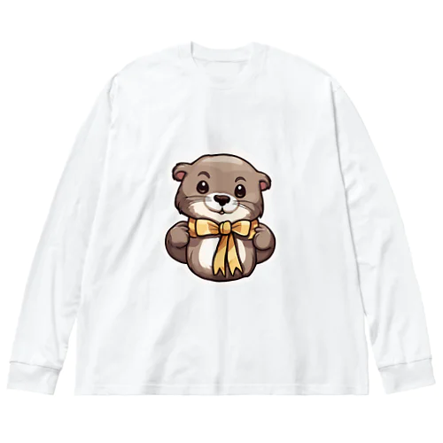 可愛いリボンのもちぽんのステッカー Big Long Sleeve T-Shirt