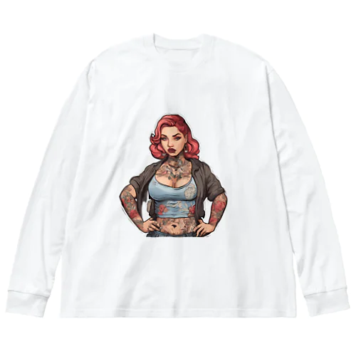 Urban Inked Chic、片面プリントTシャツ、期間限定 ビッグシルエットロングスリーブTシャツ