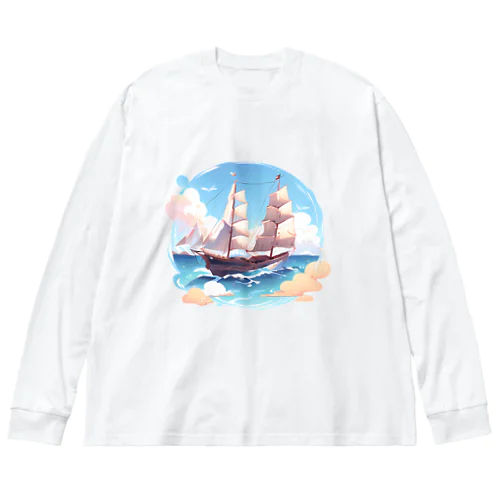 晴天の大海原と帆船 Big Long Sleeve T-Shirt