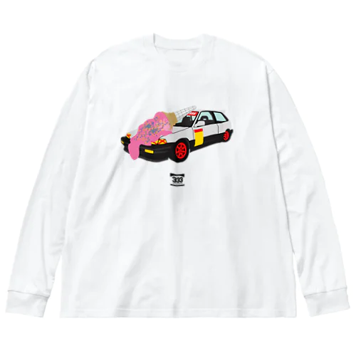 旧車にアイス ビッグシルエットロングスリーブTシャツ