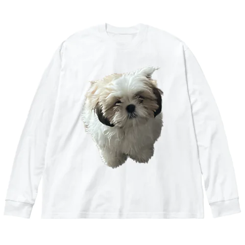 狐月(こつき)の愛犬茶々丸 ビッグシルエットロングスリーブTシャツ