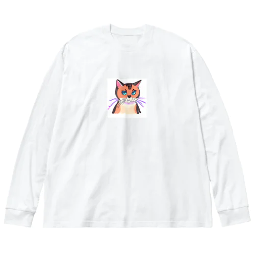 かわいい猫　ティナちゃん ビッグシルエットロングスリーブTシャツ