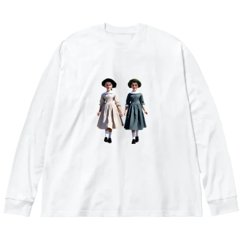 かわいい双子ちゃん ビッグシルエットロングスリーブTシャツ