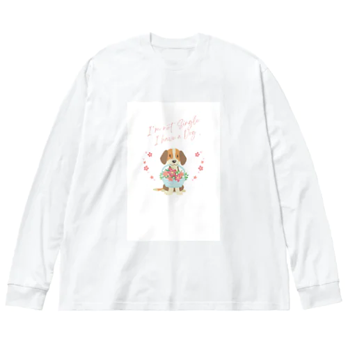 かわいい犬のイラストグッズ ビッグシルエットロングスリーブTシャツ