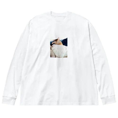 可愛い寝顔のニャンコ Big Long Sleeve T-Shirt