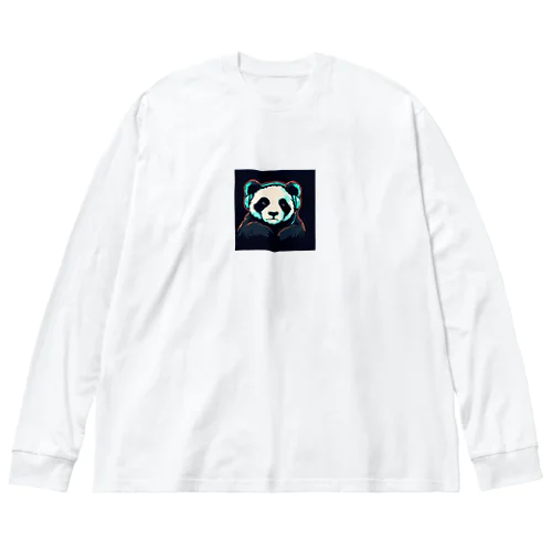 Headphones & Pandas（ヘッドホン & パンダ） Big Long Sleeve T-Shirt