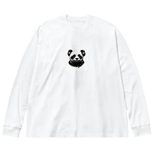 Headphones & Pandas（ヘッドホン & パンダ） ビッグシルエットロングスリーブTシャツ