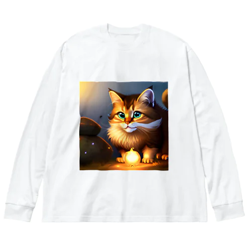 フワフワにゃんこのイラストグッズ Big Long Sleeve T-Shirt