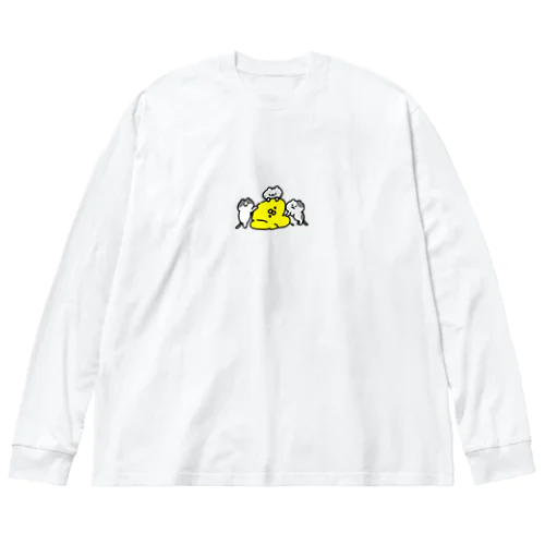 猫とぴよたそ ビッグシルエットロングスリーブTシャツ