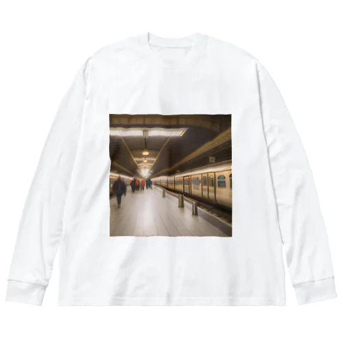 夜更けのプラットホーム Big Long Sleeve T-Shirt