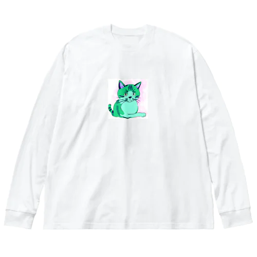 可愛い猫グッズ ビッグシルエットロングスリーブTシャツ