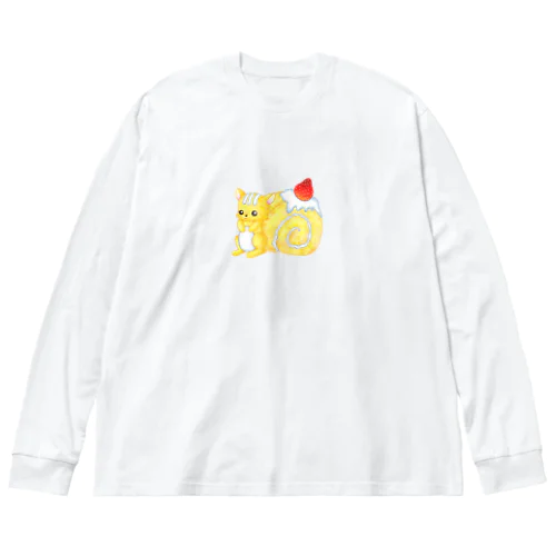 フードアニマル　ロールケーキリス ビッグシルエットロングスリーブTシャツ